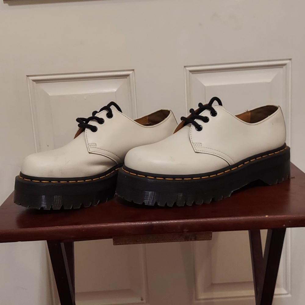 Dr. Martens White Leather Boots